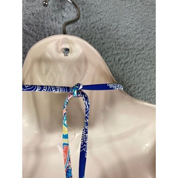 Kenneth Cole Swim Reaction Top Tankini Womens Size Small Ruffle Halter Blue - Picture 10 of 10